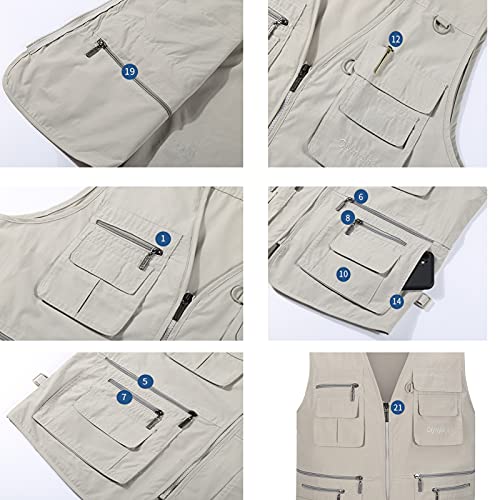 GAOHONGMEI Gilet da uomo multi tasca Gilet Casual