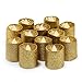 Set of 12 - WYZworks Gold Glitter Tea Light Flameless LED Faux Wax Candle