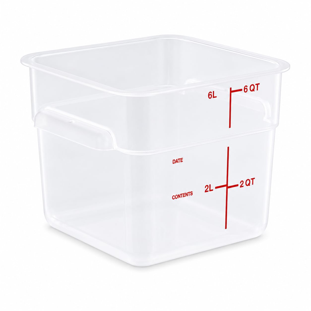 6 Qt Square Food Storage Container by Glownary – 6 Quart, Polypropylene, Red/Translucent, Model 247s6tr