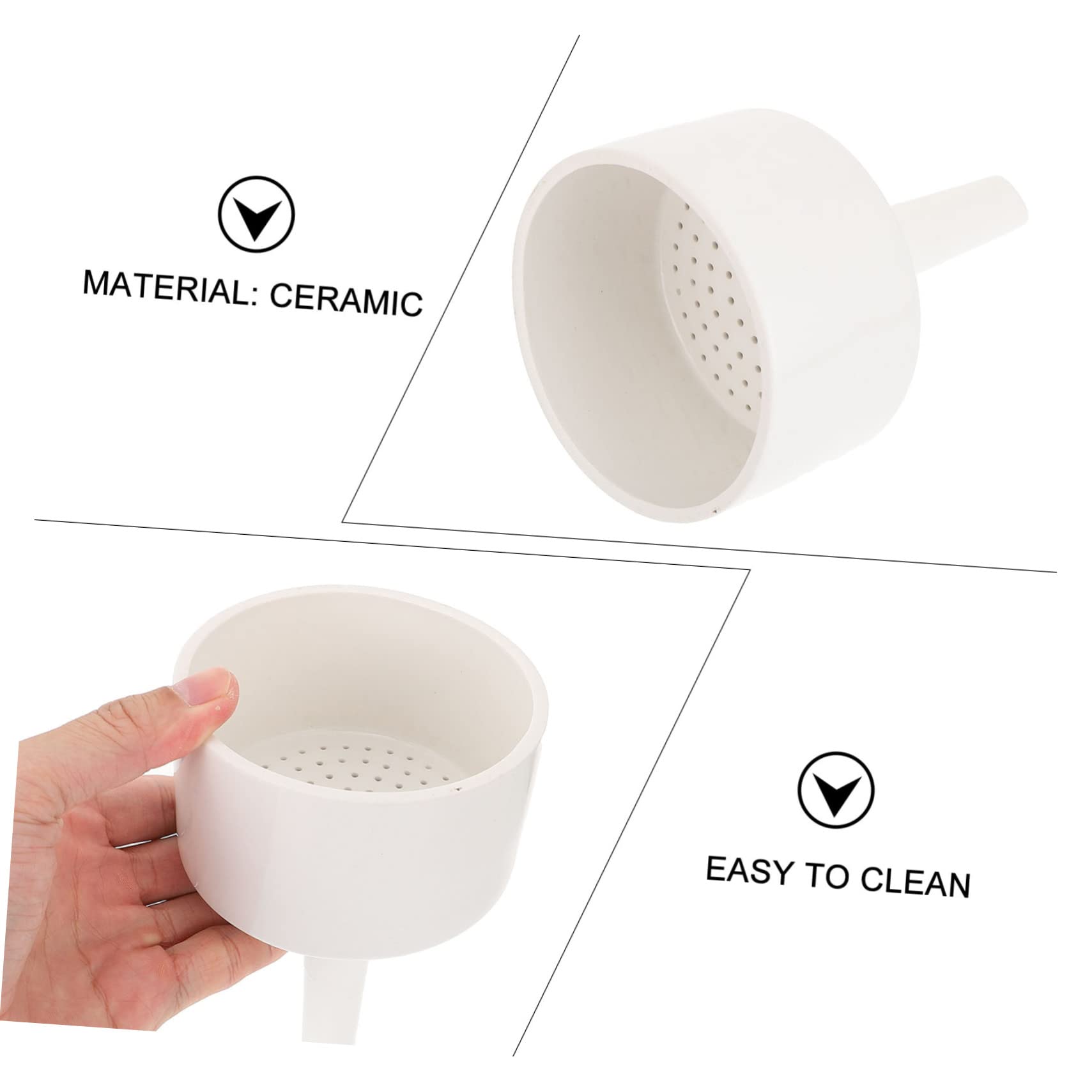 iplusmile Filter Trichter Lebensmittelsieb Filterwerkzeuge Futtertrichter Mit Großer Öffnung Keramik ware Keramik Filter Buchner für or 1Pc Filtertrichter Flüssigkeitstrichter