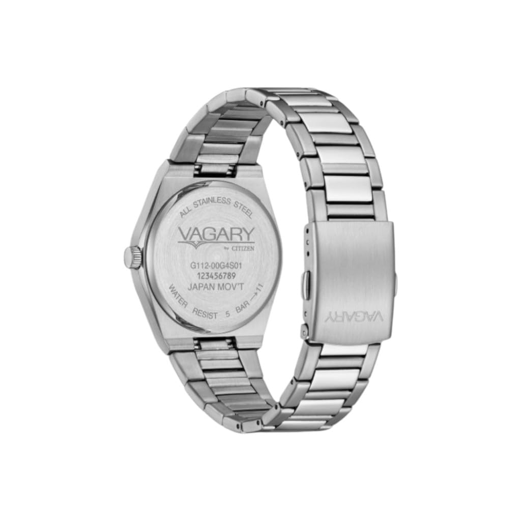 Citizen Vagary by Orologio Uomo Classico Timeless IB9-719-73 | Cassa e Bracciale Acciaio 38mm | Quadrante Blu a Righe con Datario | Quarzo | WR 5 BAR