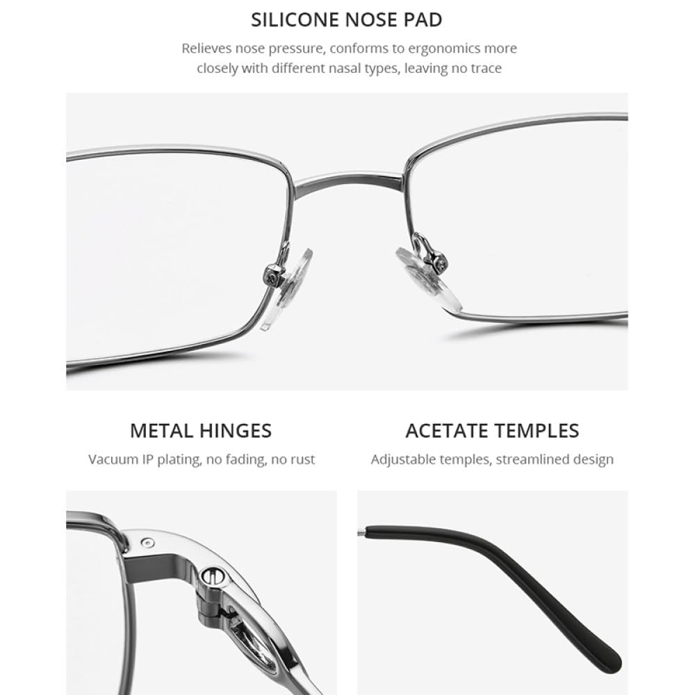 MUTYNE Montura de gafas de aleación para hombre, anteojos cuadrados Retro Vintage, gafas