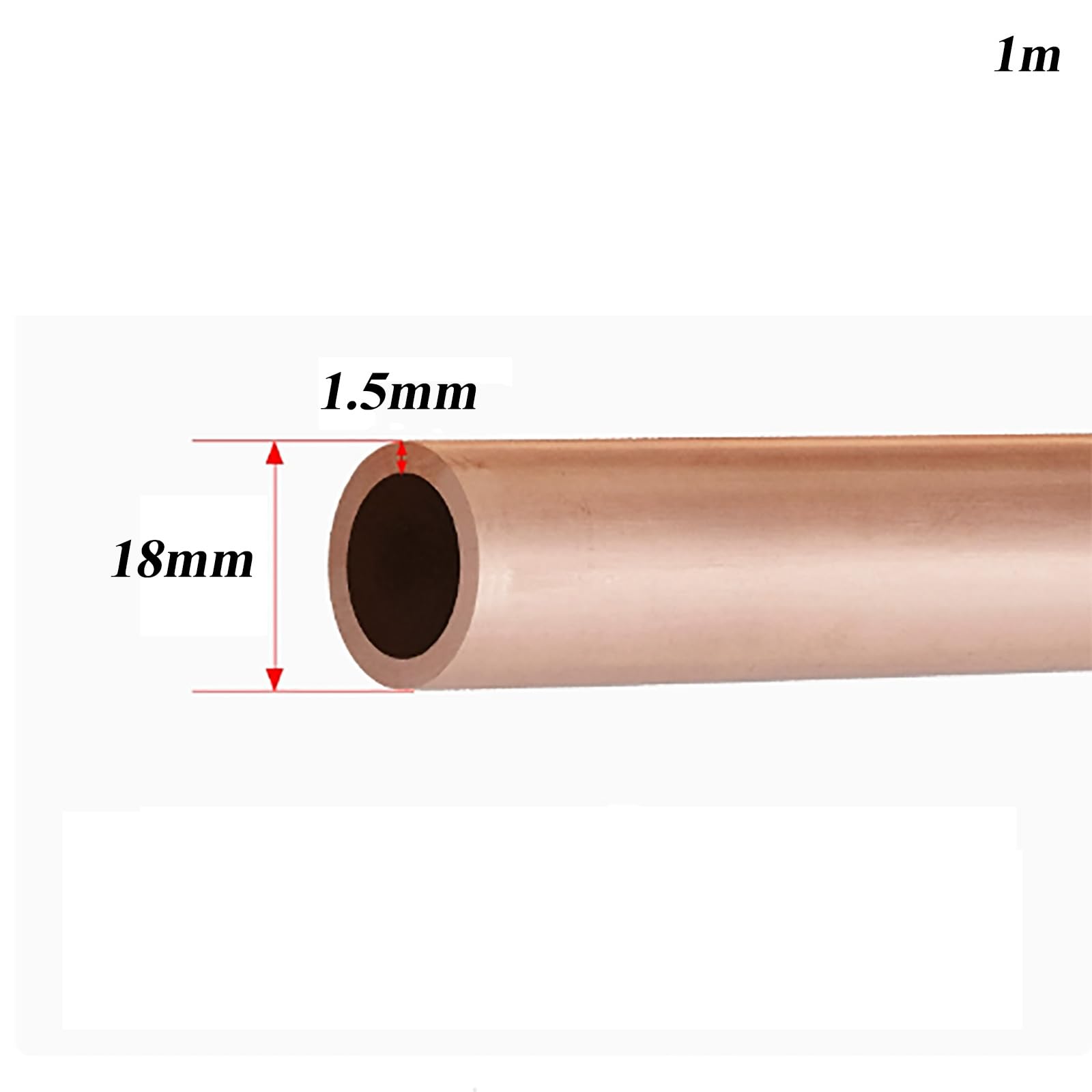 T2 Kupferrohr Außendurchmesser 18 Mm Nahtloses Weiches Kupferrohr, Starke Plastizität Reines Kupferrohr