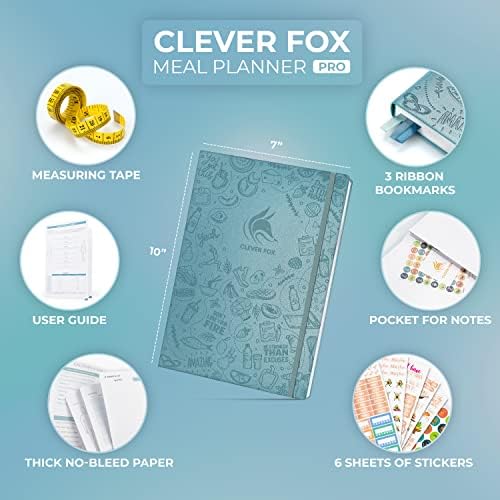 Clever Fox Meal Planner PRO – Weekly Meal Prep Journal with Grocery List & Weigh Loss Tracker – Diet, Fitness & Welness Log Book – Nutrition Diary Notebook – Lasts 12 Months, 7x10” (Aquamarine) 2 Clever Fox Meal Planner PRO – Weekly Meal Prep Journal with Grocery List & Weigh Loss Tracker – Diet, Fitness & Welness Log Book – Nutrition Diary Notebook – Lasts 12 Months, 7x10” (Aquamarine)