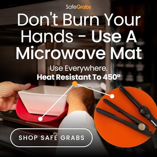 Safe Grabs SEEN ON SHARK TANK: Multi-Purpose Silicone Original Microwave Mat As Seen On Shark Tank | Splatter Guard, Trivet, Hot Pad, Pot Holder, Minimize Mess  thumb #7