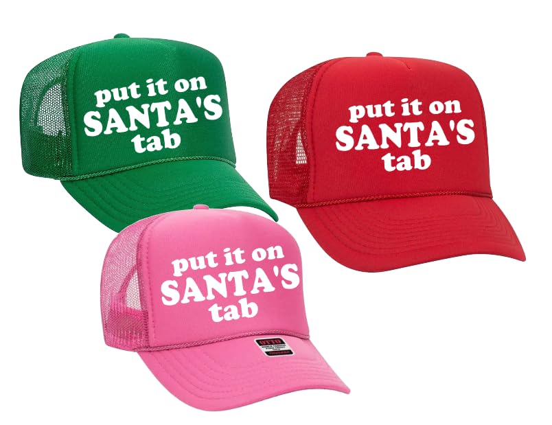 Put It On Santa's Tab Cap, Christmas Cap, trucker hat party family matching gift whit elephant baseball cap