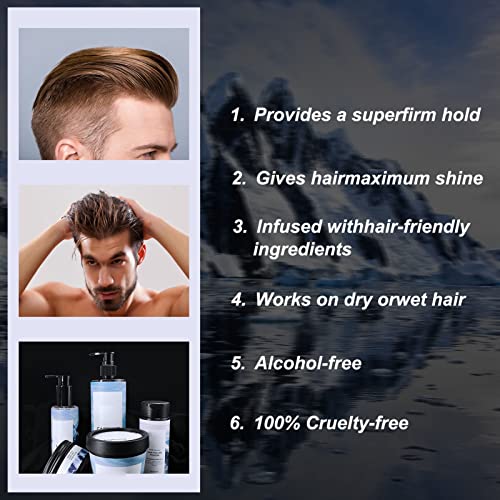 Gel Modelador de Cabelo para Homens Óleo de Semente de Macadâmia 150 Ml Salon Gel de Cabelo Hidratan