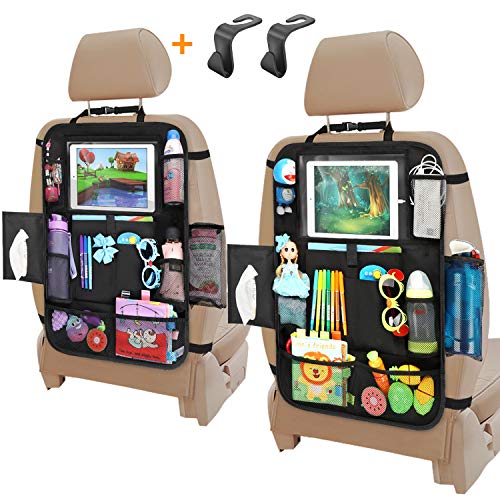 Car Organizer Back Seat, Backseat Car Organizer with Touchable Tablet Holder+12 Storage Pockets