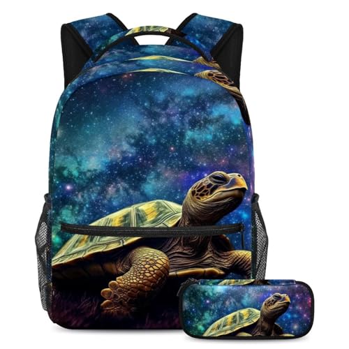 Cartable grande capacité bleu Tortue pour adolescents avec sa trousse