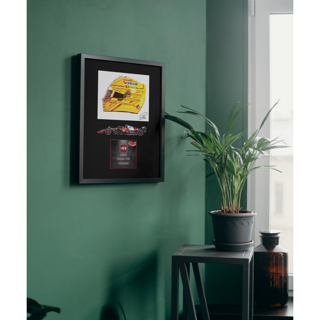 Lap Legends Lewis Hamilton 2025 Espositore incorniciato firma digitale riprodotta