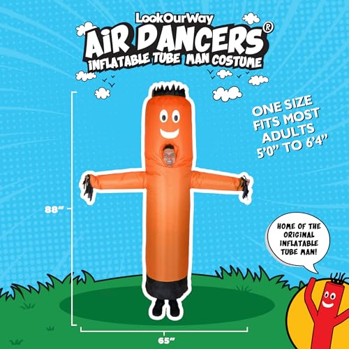 Image of LookOurWay Inflatable Tube Man Costume - Wacky Wavy Arm Guy Funny Inflatable Halloween Costume