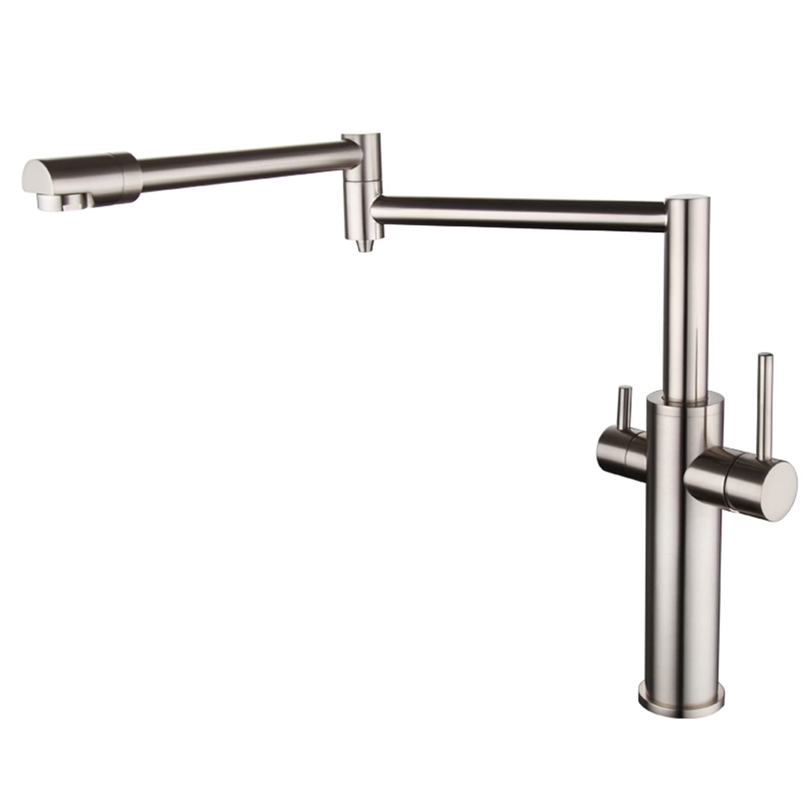 GLETSF 3In1 Brushed Stainless Steel Kitchen Faucet With 360Swivel Water Filter & Mixer For Drinking Water Sleek Design Perfect For Modern Kitchens,