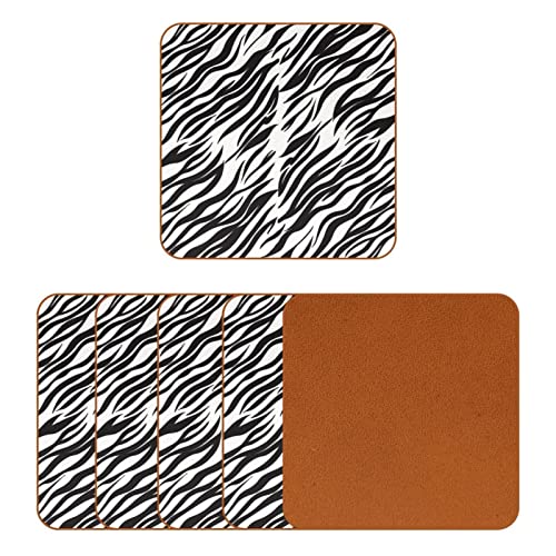 Dessous de verre texture zèbre carrés imperméables et antidérapants - 3