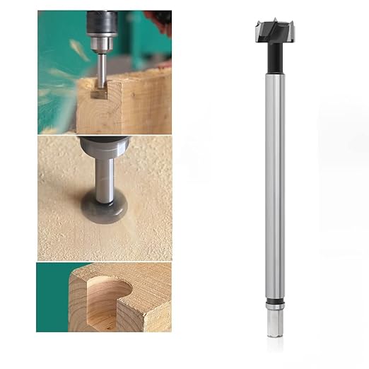 WSOOX 1Inch Diameter Forstner Drill Bit with 3/8Inch Shank Extra Long