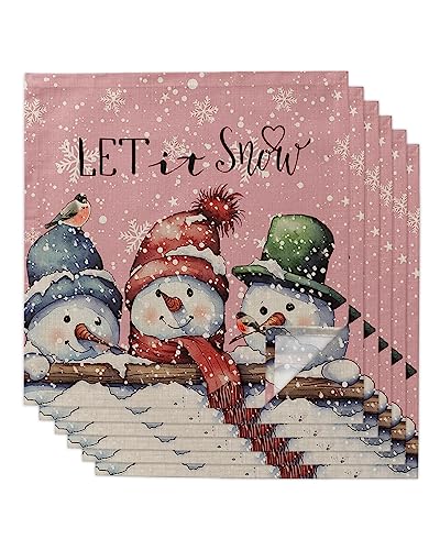 Kewadony Thanksgiving Cloth Napkins Set of 6, Fall Green Pumpkins Gnomes Cocktail Cloth Napkins 20 x 20 Inch, Maple Tree Leaves Orange Washable Reusable Dinner Table Napkins for Wedding Holiday Party