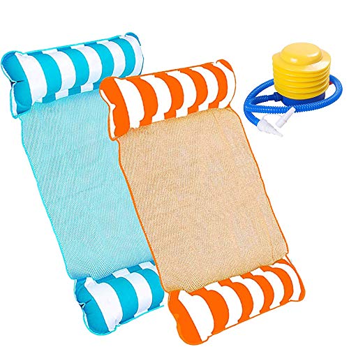 HUOHUOHUO Silla Inflable de Flotación,Hamaca Flotante para Piscina Grande,Hamaca de Agua Plegable,Tumbona Flotante para Piscina,Inflable Cama Flotante Silla,Tumbona para Agua
