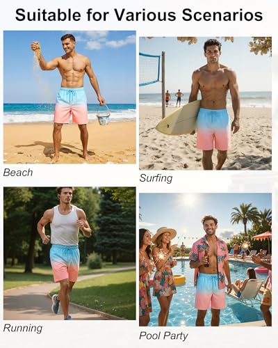 Image of Justay 2 in 1 Mens Swim Trunks 7 Inch, Beach Swim Shorts with Pockets