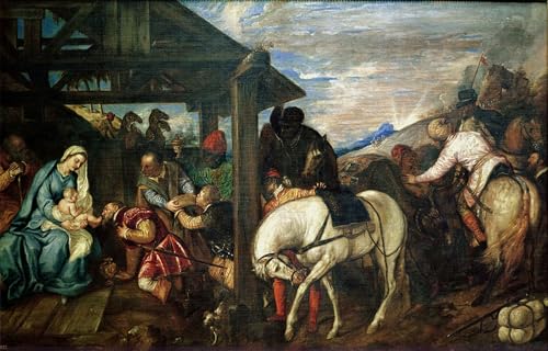 Tableau l'Adoration des mages Tiziano Vecelli impression d'art Premium