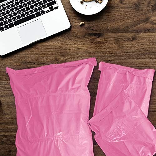 100 Mixed Mailing Poly Postal Self Seal Bags 4 Sizes 25 from Each iSOUL Small to Large Mailing Bags Postage Packaging Assorted Mailers Posting Shipping Post Parcel Package Bags (Pink)