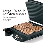 Hamilton Beach Steak Lover's Electric Indoor Searing Grill, Nonstick 100 Square, Stainless Steel (25331), Black and Stainless, Medium - Image 3