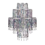 Waneway Chandelier Light Shade for Ceiling Pendant Light, Easy Fit Crystal Lamp Shade Lampshade for Bedroom, Living Room, Hallway, Wedding or Party Decoration, Diameter 32 cm, 3 Tiers, Multicolour
