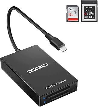 XQD Card Reader, USB C XQD SD Card Reader Sony XQD Reader 2 in 1 Memory Card Reader 5Gpbs Super Speed Compatible with Sony G/M Series, Lexar 2933x/1400x USB Mark XQD Card, SD/SDHC Card for Wins/Mac