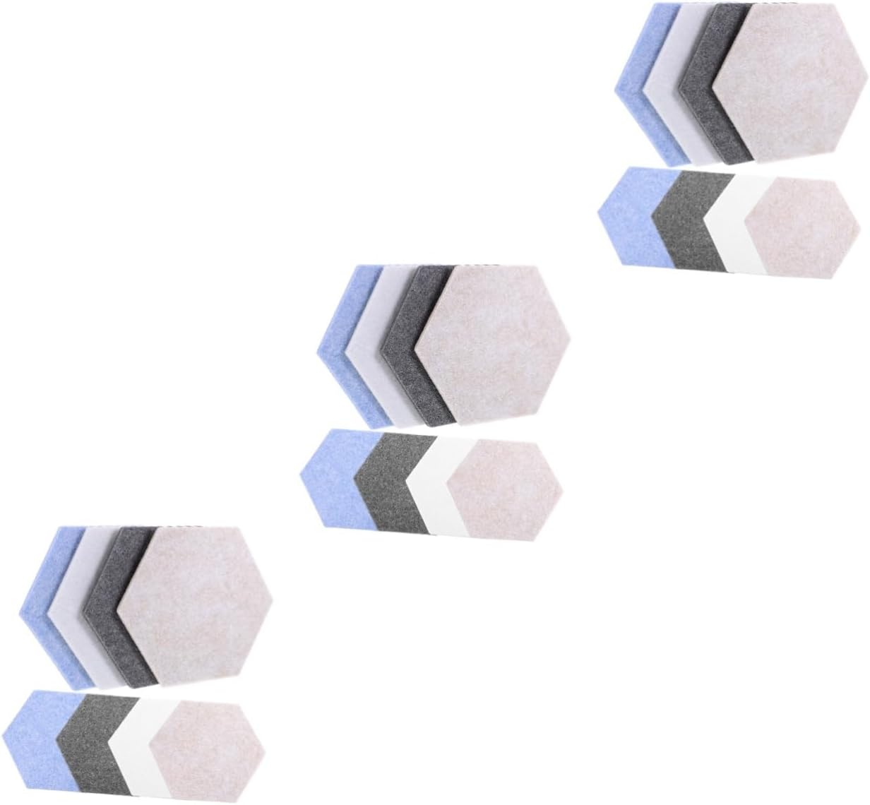 jojofuny 24pcs Self-Adhesive Hexagon Felt Tiles for Wall Decoration Bulletin Board for Photos and Memos Sound-Absorbing Material Easy Installation Rooms