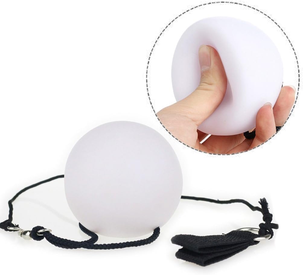 OFKPO One Pair LED Glow POI Juggling Thrown Balls PVC Colorful Ball for Indoor or Outdoor Play