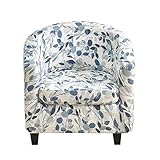 KRFOONN Club Chair Slipcover 2 Piece Stretch Printed Round Barrel Chair Covers Removable Tub Chair Slipcover with Elastic Bottom Chair Coverings Furniture Protector Cover for Living Room, A7