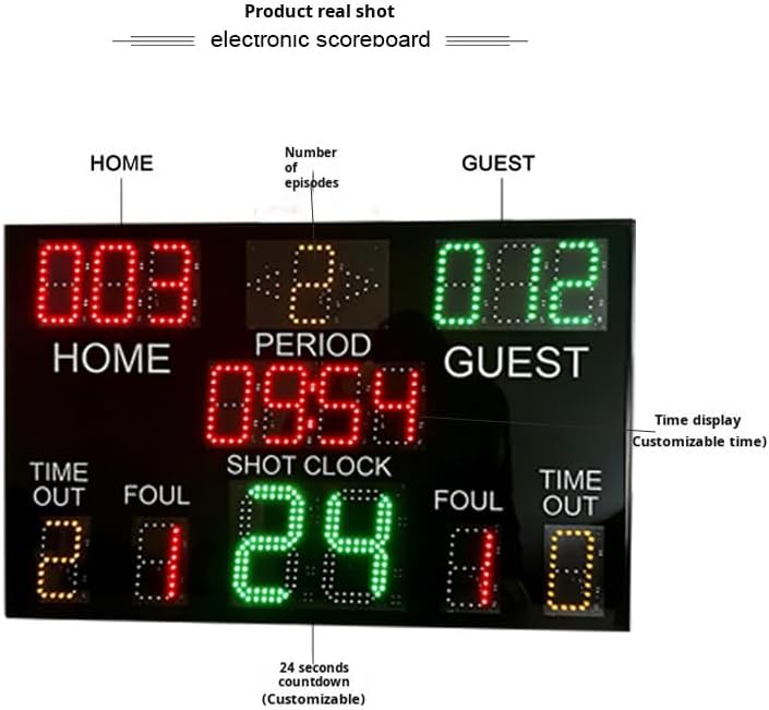 Wireless Basketball Game Electronic Scoring Board 24-Second Timer Integrated Basketball Match Electronic Scorer