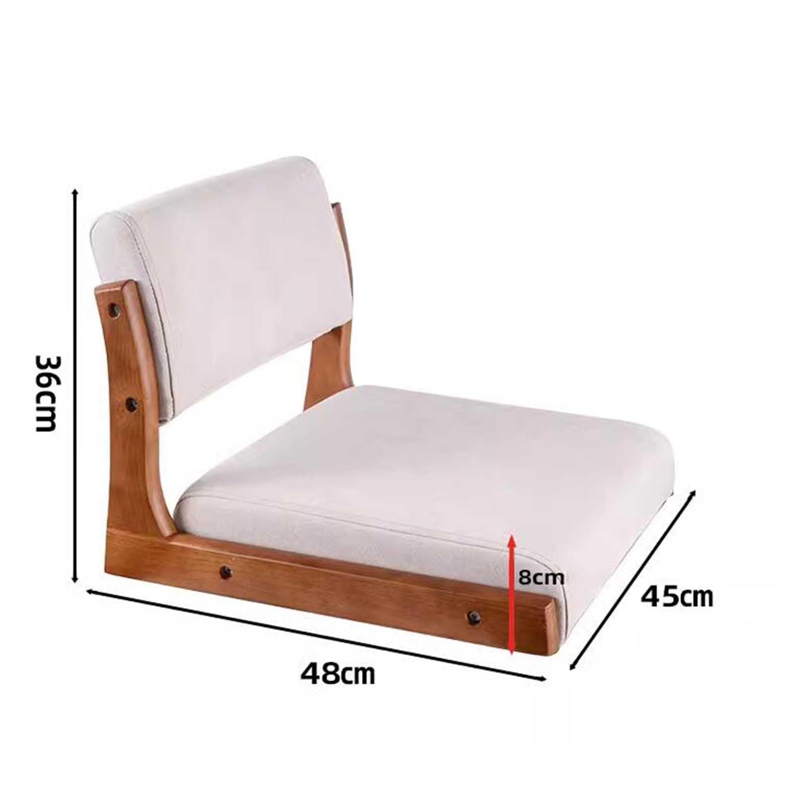 Sillón de meditación de Madera, japonés, sin Patas, Tumbona con Ventana, sofá cómodo para Leer y Ver la televisión.
