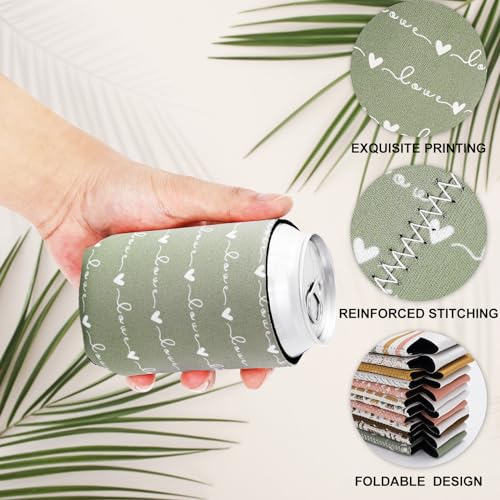 image for Whaline 12Pcs Beer Can Sleeves 12oz Boho Themed Can Cooler Covers Neop