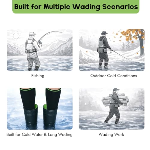 Image of Riverruns Wading Socks, Neoprene Wet-Suit Wader Socks for Men and Women Outdoor Fishing, Surfing, Wakeboarding