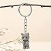 Cute Cat Keychain Fluffy Gray Kitten Animal Resin Key Chain Ring Purse Bag Backpack Charm Earbud Case Cover Accessories Pet Lovers Women Girls Gift (Grey)