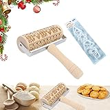 🎄 [Material de alta calidad] -Los palos para enrollar navideños están hechos de madera duradera a prueba de humedad y están grabados con patrones de ciervos de árbol de Navidad. La madera dura es ecológica, no tóxica y segura de usar.