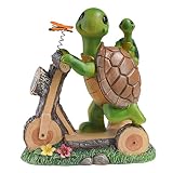 MOOTKA Outdoor Figurine Lights with the Cute Turtle Riding Scooter, Sweet Garden Solar Fairy Light S