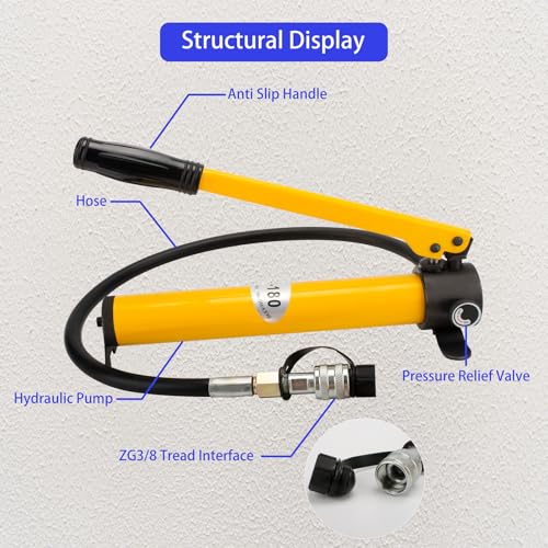 Image of CP-180 Hydraulic Hand Power Pump - Portable with 8500psi Max Pressure Output, Compatible with Jack, Cutter, Puncher and Other Hydraulic Tools