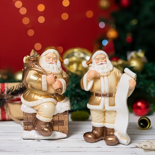 Statue de Père Noël en résine pour centre de table festif - 6