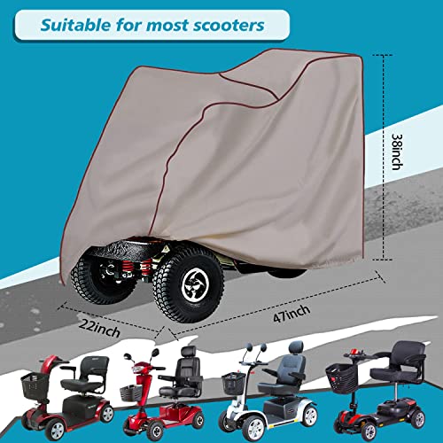 Xyzctem 800D Waterproof Scooter Cover Beige Power Assisted Mobility Scooter Cover (48 Inch Length) #TOP4