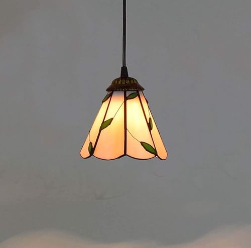 Lámpara colgante de techo estilo Tiffany de 6 pulgadas, estilo pastoral, vitral, lámpara colgante para restaurante, pasillo, cocina, bar,