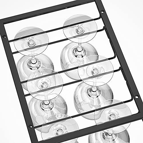 Lacafa Wine Glass Holder Under Cabinet Stemware Rack In Home Bar Kitchen Organization With 3 Rows Wine Glass Rack Hanger Storage Metal Organizer For Under Shelf Hanging (Black) #TOP5