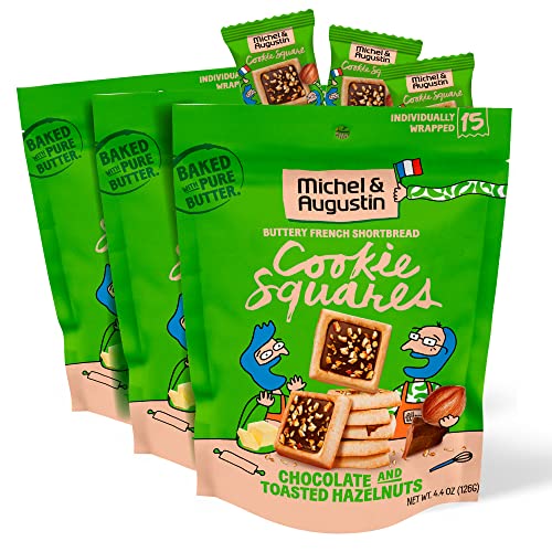 Image of Michel & Augustin Chocolate Hazelnut Shortbread Cookies, 15ct Bags, 3-Pack