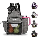 ZOEA Pickleball Backpack with Water Bottle Holder, Waterproof Multi-Style, Reflective Design, Adjustable Straps, Hidden Storage (Gray)