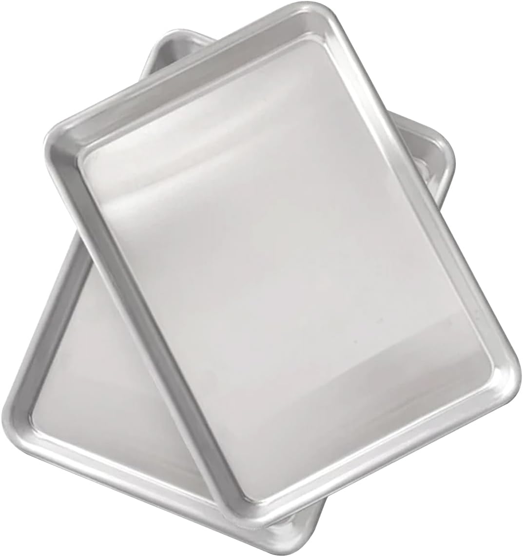 Natural Aluminum Cookie Sheet, 2 Pack, 18x13 Inch Large Thick Nonstick Baking Sheet Pan for Oven, Roasting