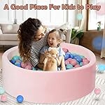 Aurako-40-Deluxe-Memory-Foam-Ball-Pit-for-Baby-Kiddie-Balls-Pool-Handmade-Toddler-Ball-Pits-Infant-Playpen-Soft-Round-Durable-for-Nursery-Indoor-Outdoor-Pink-Balls-Not-Included