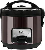 Panela Elétrica de Arroz EOS 10 Xícaras Titanium Preto com Tampa de Vidro Clear Glass EPA10PT 110V