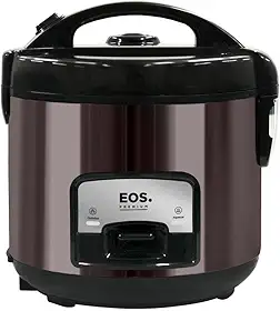Panela Elétrica de Arroz EOS 10 Xícaras Titanium Preto com Tampa de Vidro Clear Glass EPA10PT 110V