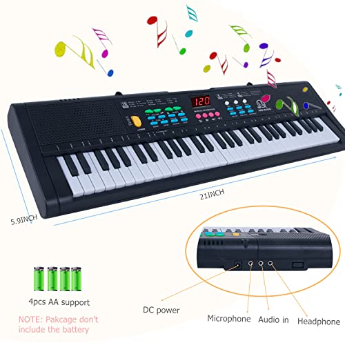 Piano Keyboard Electric Digital Piano Kids Electronic Mini Music Keyboard Toy 61 Key W/ Micrphone Usb Christmas Birthday Gifts For Toddler Baby Boys Girls #TOP2