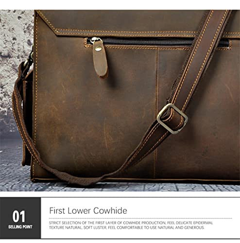Sac messager en cuir véritable pour protéger votre ordinateur 13 pouces - 3