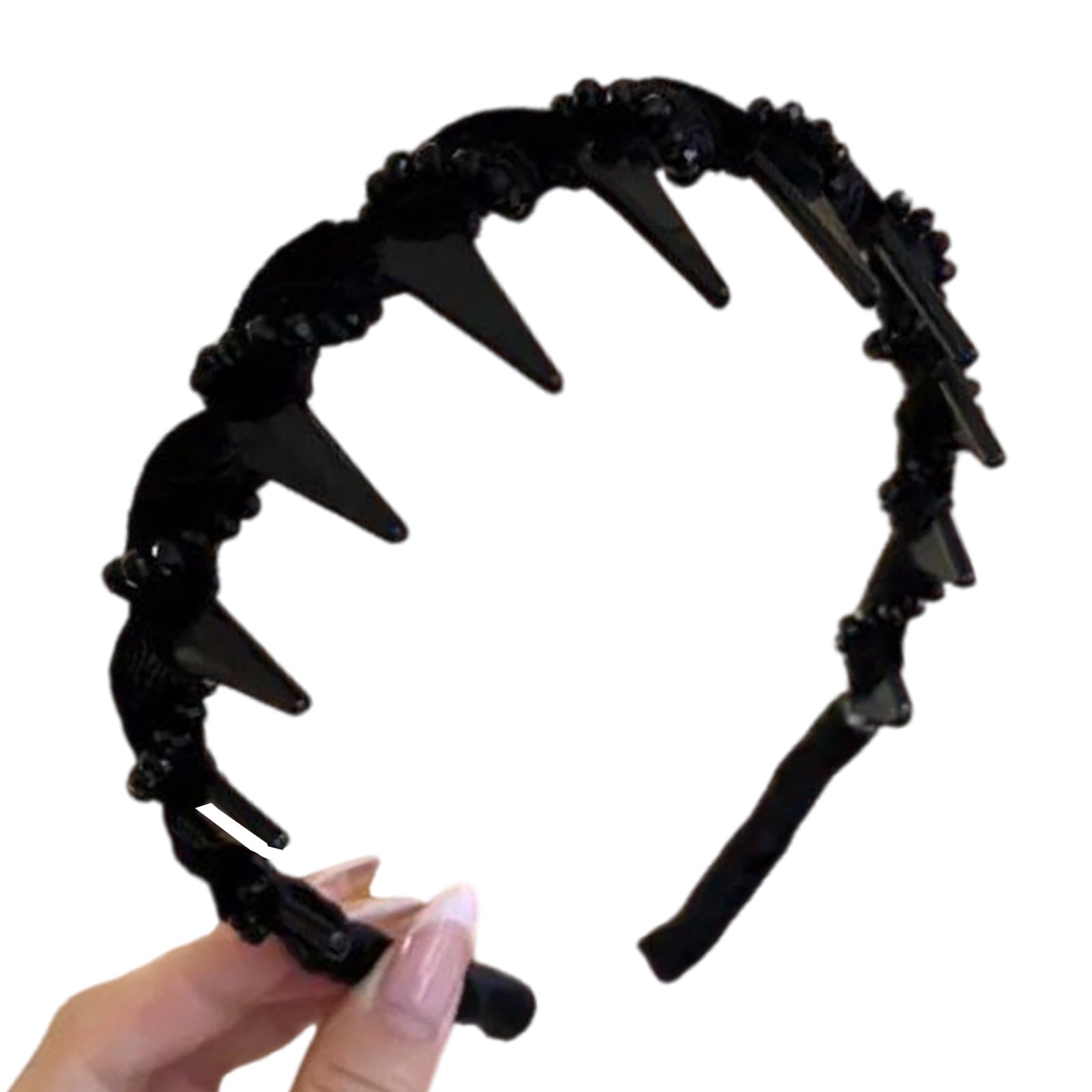 YUXITA Velvets Artificial Crystals Waving Headbands Sparkling Rhinestones Hair Accessory For Women Elegant Party Wedding Daily